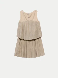 Abel & Lula Komplet top i spódnica 5071 Beżowy Regular Fit