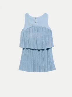 Abel & Lula Komplet top i spódnica 5071 Błękitny Regular Fit