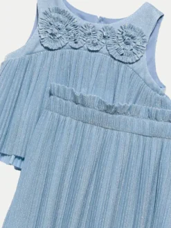Abel & Lula Komplet top i spódnica 5071 Błękitny Regular Fit