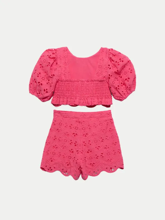 Abel & Lula Komplet top i spodenki 5231 Różowy Regular Fit