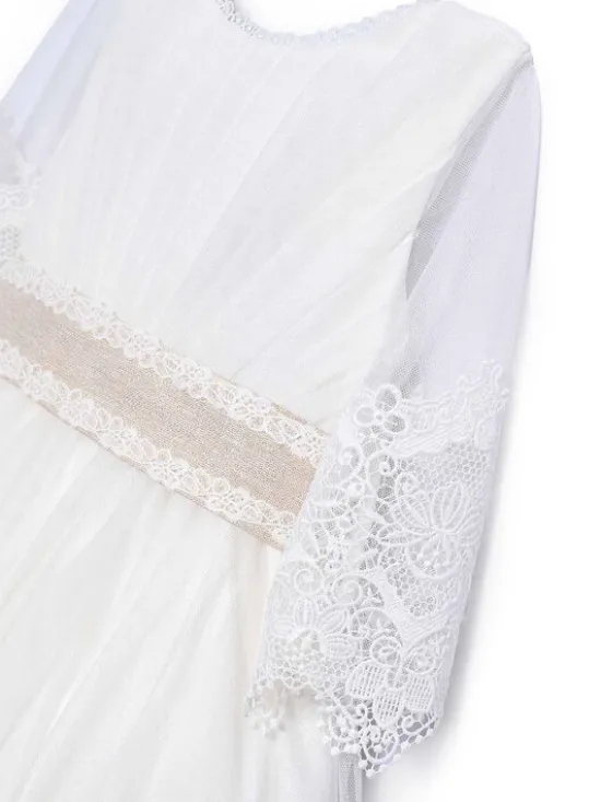 Abel & Lula Sukienka elegancka 5028 Biały Regular Fit