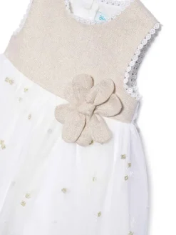 Abel & Lula Sukienka elegancka 5001 Beżowy Regular Fit