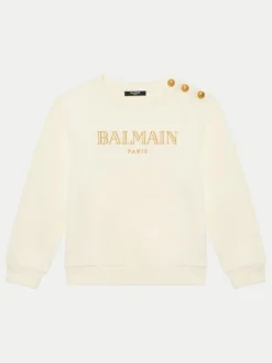 Balmain Bluza BV4B10-Z0081 102 Écru Regular Fit