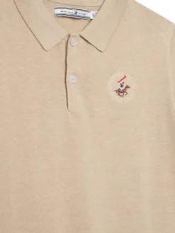 Beverly Hills Polo Club Polo 76B5W0031 Beżowy Regular Fit