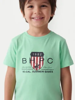 Beverly Hills Polo Club T-Shirt P-SS26B-TS414011 Zielony Regular Fit