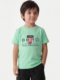 Beverly Hills Polo Club T-Shirt P-SS26B-TS414011 Zielony Regular Fit