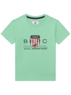 Beverly Hills Polo Club T-Shirt P-SS26B-TS414011 Zielony Regular Fit
