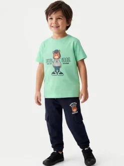 Beverly Hills Polo Club T-Shirt P-SS26B-TS0135 Zielony Regular Fit
