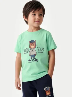 Beverly Hills Polo Club T-Shirt P-SS26B-TS0135 Zielony Regular Fit
