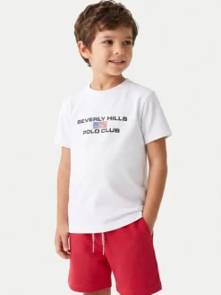 Beverly Hills Polo Club T-Shirt P-SS26B-TS0132 Biały Regular Fit