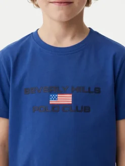 Beverly Hills Polo Club T-Shirt P-SS26B-TS0132 Niebieski Regular Fit