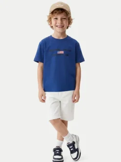 Beverly Hills Polo Club T-Shirt P-SS26B-TS0132 Niebieski Regular Fit