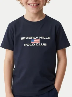 Beverly Hills Polo Club T-Shirt P-SS26B-TS0132 Granatowy Regular Fit
