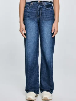BIG STAR Jeansy NATALIE Granatowy Wide Fit