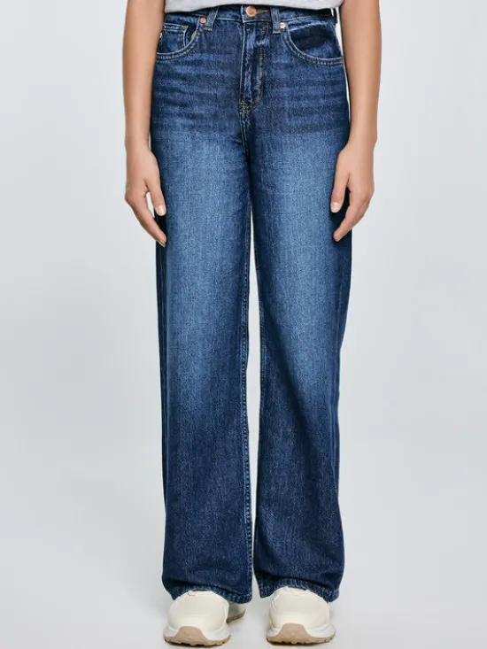 BIG STAR Jeansy NATALIE Granatowy Wide Fit
