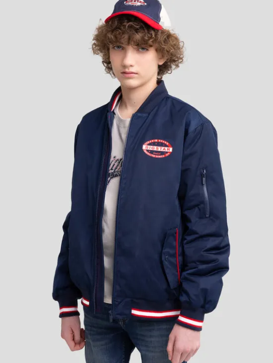 BIG STAR Kurtka zimowa CARMELO Granatowy Basic Fit