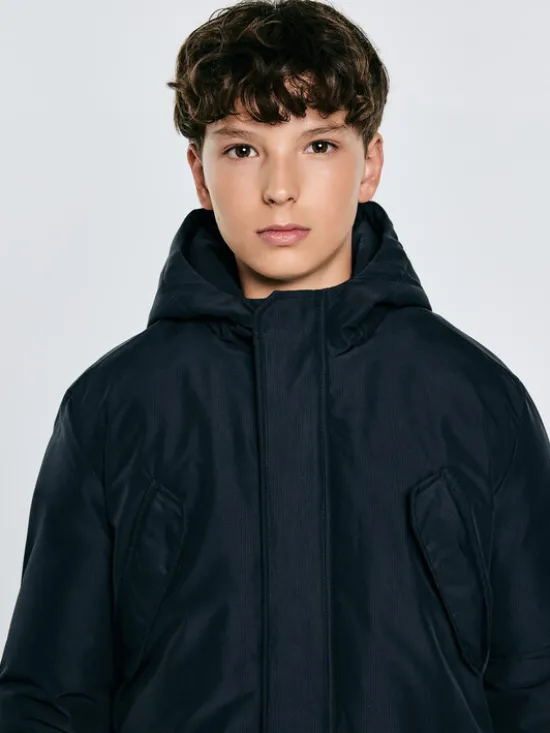 BIG STAR Kurtka zimowa OSKAR Granatowy Basic Fit