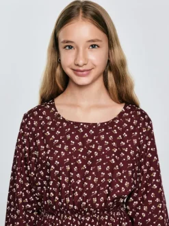 BIG STAR Sukienka codzienna NAMISA Bordowy Basic Fit