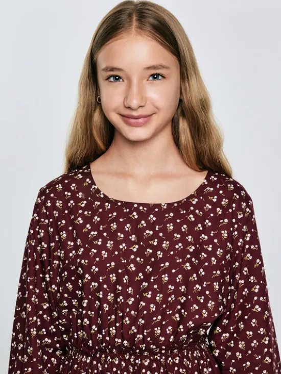 BIG STAR Sukienka codzienna NAMISA Bordowy Basic Fit