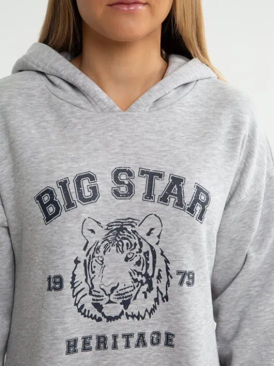 BIG STAR Sukienka dzianinowa FLEUR Szary Comfort Fit