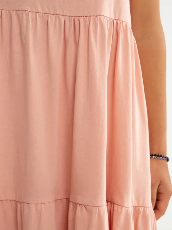 BIG STAR Sukienka letnia ALDONKA Różowy Basic Fit
