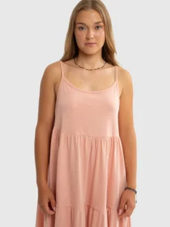 BIG STAR Sukienka letnia ALDONKA Różowy Basic Fit