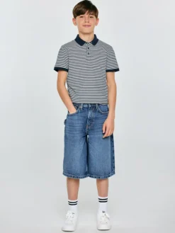 BIG STAR Szorty jeansowe ANDYS Granatowy Loose Fit