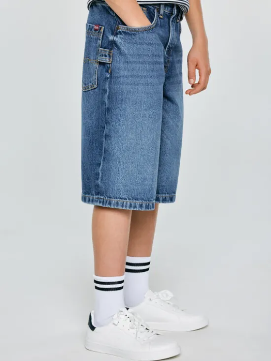 BIG STAR Szorty jeansowe ANDYS Granatowy Loose Fit