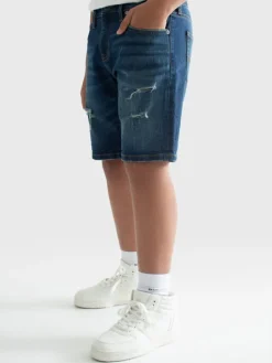 BIG STAR Szorty jeansowe MATT Granatowy Slim Fit