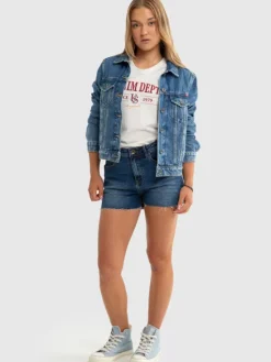 BIG STAR Szorty jeansowe SHAINA Granatowy Skinny Fit