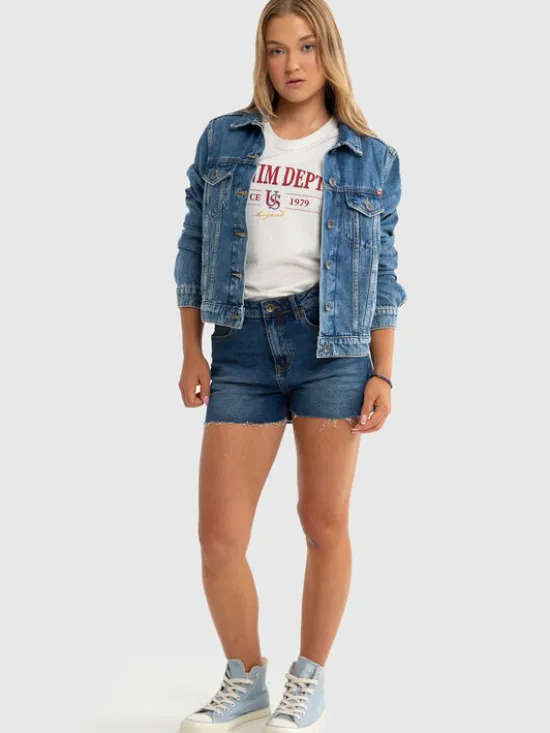 BIG STAR Szorty jeansowe SHAINA Granatowy Skinny Fit