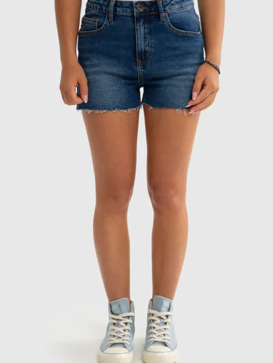 BIG STAR Szorty jeansowe SHAINA Granatowy Skinny Fit