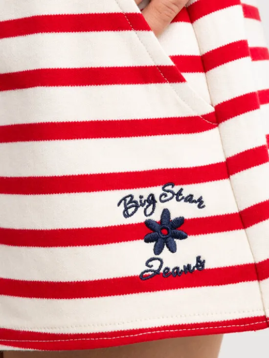 BIG STAR Szorty materiałowe MARUNASH Czerwony Basic Fit