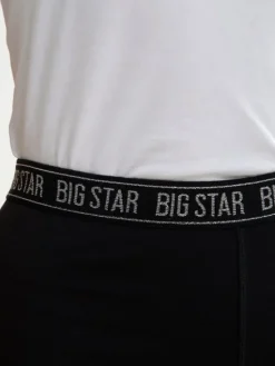 BIG STAR Szorty materiałowe NIKOLINASA Czarny Slim Fit