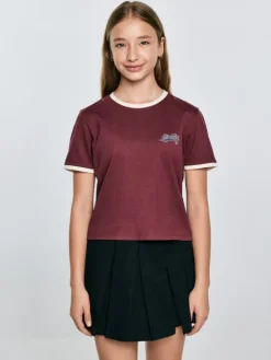 BIG STAR T-Shirt KOLA Bordowy Basic Fit