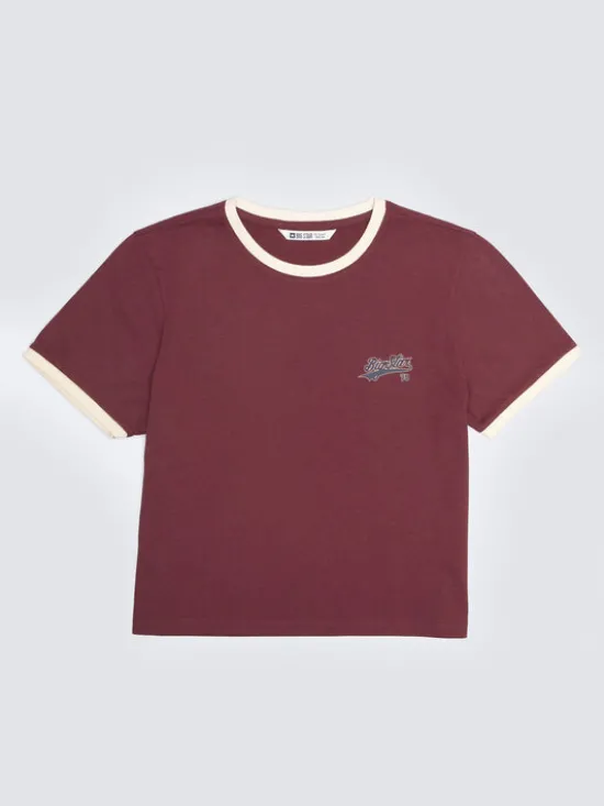 BIG STAR T-Shirt KOLA Bordowy Basic Fit