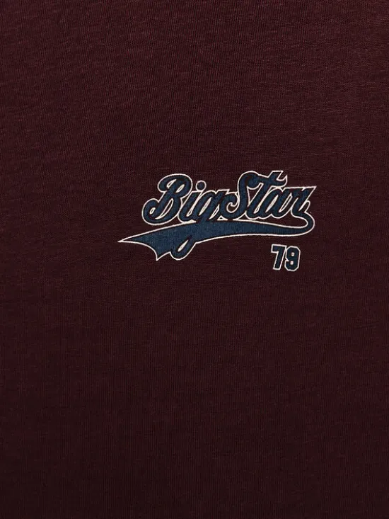 BIG STAR T-Shirt KOLA Bordowy Basic Fit