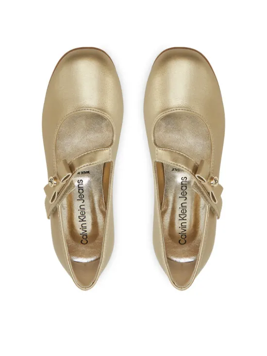 Calvin Klein Jeans Baleriny Ballerina V4A3-83042-1322 M Złoty