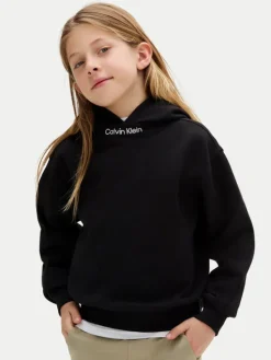 Calvin Klein Jeans Bluza Embro Logo IB0IB02525 D Czarny Relaxed Fit