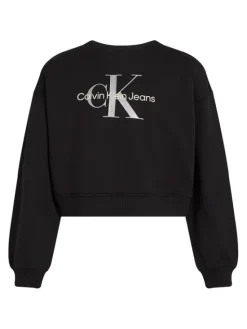 Calvin Klein Jeans Bluza Glitter Monologo IG0IG02823 D Czarny Boxy Fit