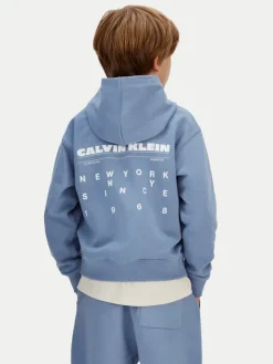 Calvin Klein Jeans Bluza IB0IB02618 Niebieski Relaxed Fit