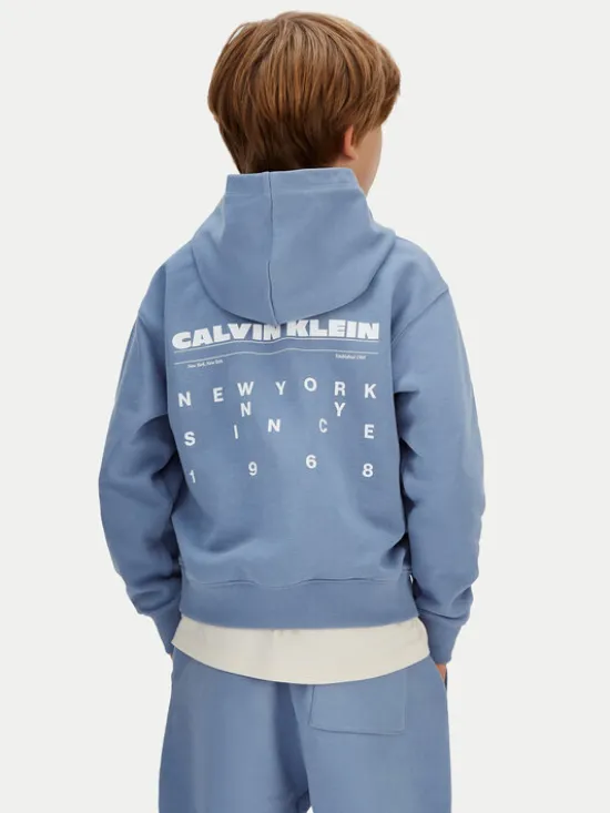 Calvin Klein Jeans Bluza IB0IB02618 Niebieski Relaxed Fit