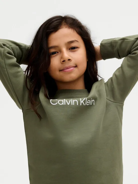 Calvin Klein Jeans Bluza Inst Logo IU0IU00680 D Zielony Regular Fit