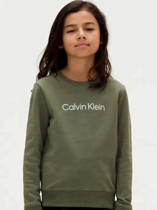 Calvin Klein Jeans Bluza Inst Logo IU0IU00680 D Zielony Regular Fit