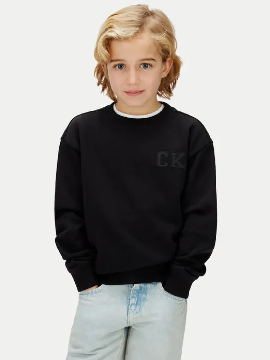 Calvin Klein Jeans Bluza LVCKSJB07B Czarny Relaxed Fit