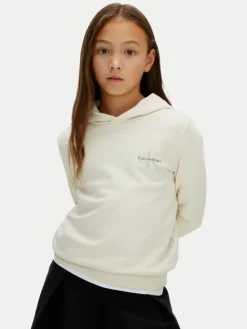 Calvin Klein Jeans Bluza Small Monogram IU0IU00712 Beżowy Regular Fit