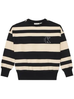 Calvin Klein Jeans Bluza Striped Modern IB0IB02558 Czarny Regular Fit