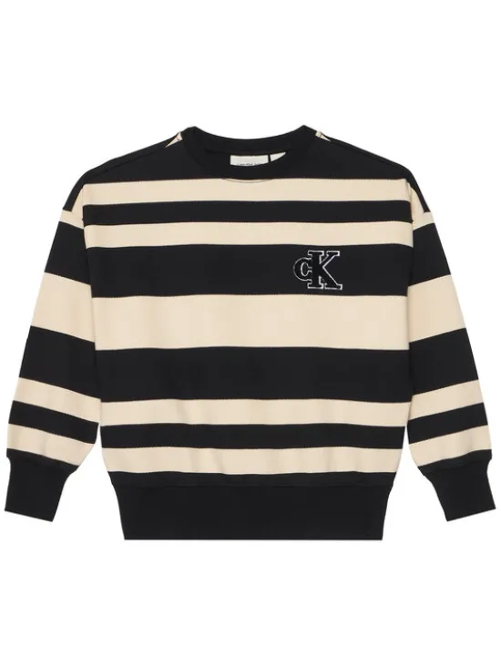 Calvin Klein Jeans Bluza Striped Modern IB0IB02558 Czarny Regular Fit