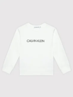 Calvin Klein Jeans Bluza Unisex Institutional Logo IU0IU00162 Biały Regular Fit