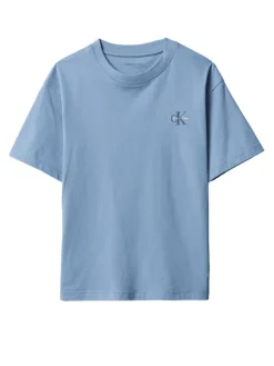 Calvin Klein Jeans Komplet t-shirt i spodenki LVCKSJI20B Niebieski Regular Fit